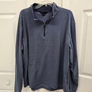Mondetta Outdoor Project Mens XXL Blue Heathered Quarter Zip Pullover Sweater